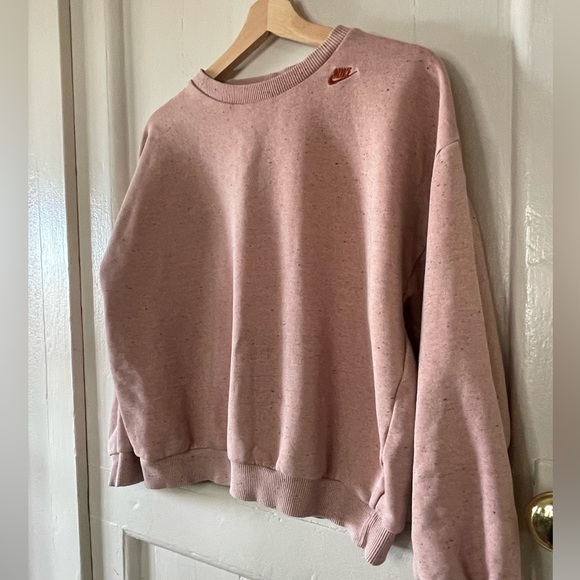 Nike Sweatshirt Womens Large Pink Confetti Sporty Athleisure Embroidered Logo - Picture 4 of 9